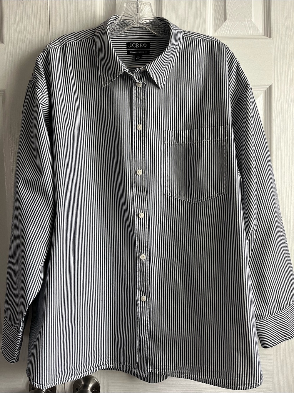 J Crew Oversized Etienne Button Up Striped Long Sleeve Size XL